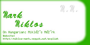 mark miklos business card