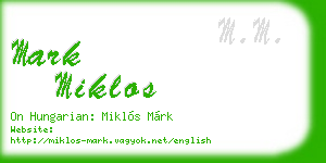 mark miklos business card